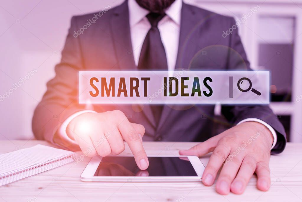 Conceptual Hand Writing Showing Smart Ideas Concept Meaning A Thought Or Collection Of Thoughts That Generate In The Mind Male Human Wear Formal Clothes Present Use Hitech Smartphone Larastock Conceptual Hand Writing Showing Smart Ideas Concept Meaning A Thought Or Collection Of Thoughts That Generate In The Mind Male Human Wear Formal Clothes Present Use Hitech Smartphone Larastock