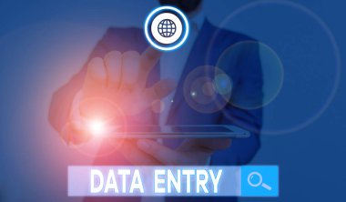 Word writing text Data Entry. Business concept for process of inputting data or information into the computer.
