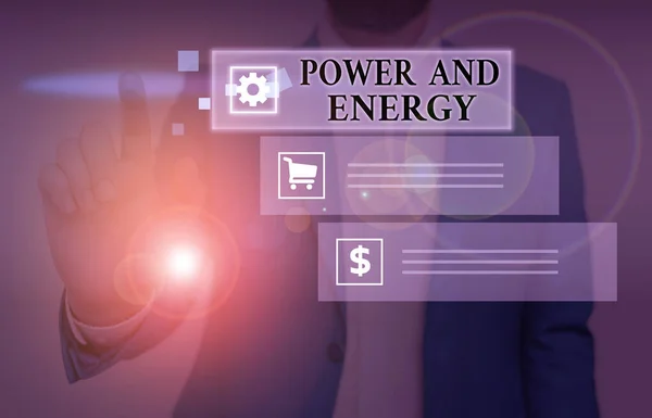 Escritura a mano de texto de poder y energía. Concepto significado Industria de distribución eléctrica Energía . —  Fotos de Stock