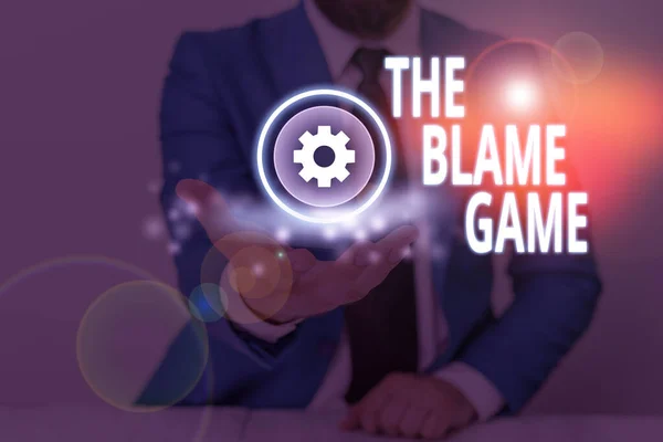 Текст почерку The Blame Game. Концепція - ситуація, коли ми намагаємося звинувачувати одне одного. — стокове фото