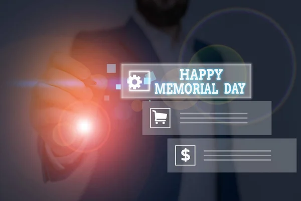 Konceptuální rukopis ukazující Happy Memorial Day. Obchodní foto text Čest Vzpomínka na ty, kteří zemřeli ve vojenské službě. — Stock fotografie