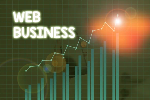 Ručně psaný text Web Business. Koncept znamená prodej online služeb nebo produktů Podnikání on-line. — Stock fotografie
