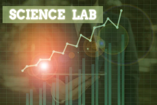 Word scrittura testo Science Lab. Concetto di business per impianti speciali dove vengono effettuati esperimenti e con attrezzature . — Foto Stock