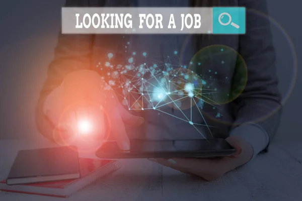 手写体文字写作寻找工作。失业寻求工作的概念招聘中心分析资源. — 图库照片