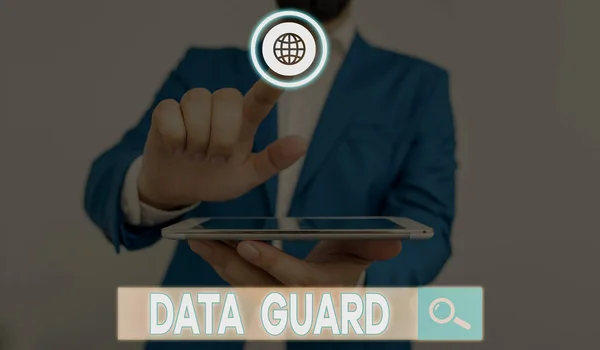 Word σύνταξη κειμένου Data Guard. Επιχειρηματική ιδέα για βάσεις δεδομένων ανάλυσης για την επιβίωση από καταστροφές και διαφθορά δεδομένων. — Φωτογραφία Αρχείου
