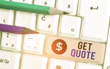 Get Cliote 'i gösteren metin işareti. Kavramsal fotoğraf, alıcının ve satıcının kabul ettiği en son fiyat..