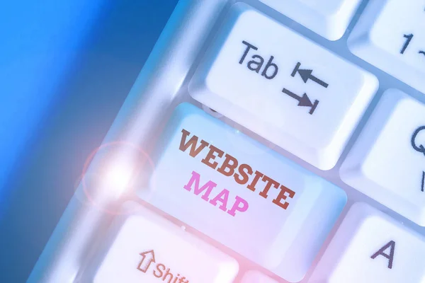 Scrittura di testi a mano Mappa del sito web. Concetto significato progettato per aiutare sia gli utenti che i motori di ricerca a navigare nel sito . — Foto Stock