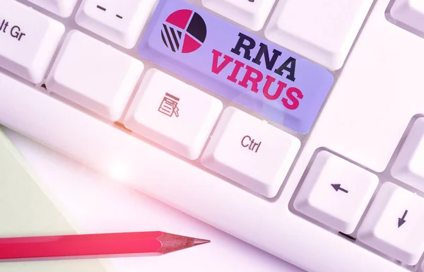 Segno di testo che mostra virus Rna. Foto concettuale un'informazione genetica del virus viene memorizzata sotto forma di RNA . — Foto Stock