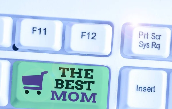 Segno di testo che mostra la migliore mamma. Foto concettuale Apprezzamento per tua madre amore sentimenti complimento . — Foto Stock
