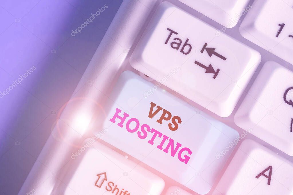 Handwriting text writing Vps Hosting. Concept meaning mimics a dedicated server within a shared hosting environment.