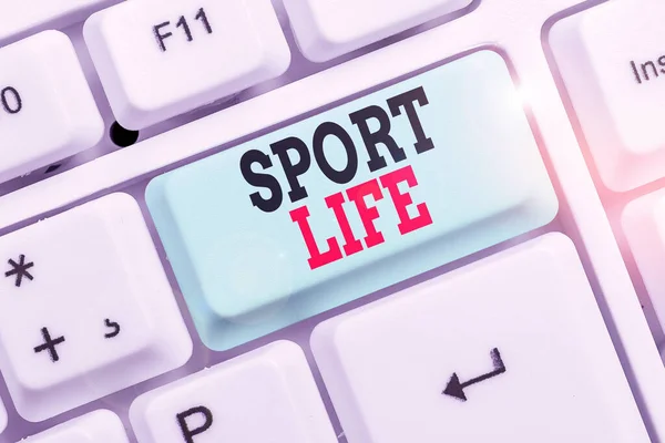 Texto para escrita de palavras Sport Life. Conceito de negócio para Fond de esportes ou outras atividades ao ar livre Fisicamente ativo . — Fotografia de Stock