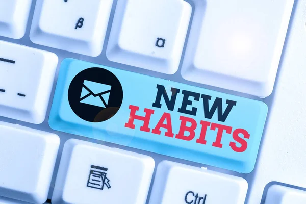Word writing text New Habits. Business concept for change the routine of behavior that is repeated regularly. — Stock Photo, Image