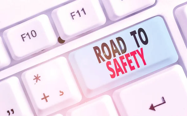 Conceptual hand writing showing Road To Safety. Business photo text Secure travel protect yourself and others Warning Caution. — Stockfoto