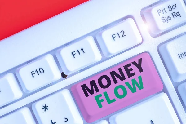 Conceptual hand writing showing Money Flow. Business photo showcasing the increase or decrease in the amount of money a business. — Stock Photo, Image
