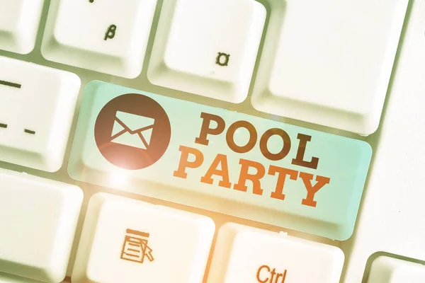 Word writing text Pool Party. Business concept for celebration that includes activitites in a swimming pool. — Stock Photo, Image