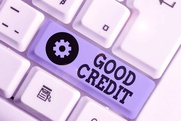 Escritura a mano de texto Good Credit. Concepto que significa prestatario tiene una puntuación de crédito relativamente alta y riesgo de crédito seguro . — Foto de Stock