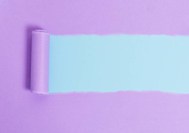 Karton ortadan ikiye ayrılıp yumuşak renkli bir masanın üzerine yerleştirilir. Pastel arkaplanda kalın yırtık bir kağıt. Dairenin sanatsal düzenleme yöntemi fotoğrafçılıktır.