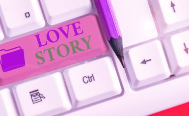 Word writing text Love Story. Business concept for it is something such as a novel or movie about a love affair.