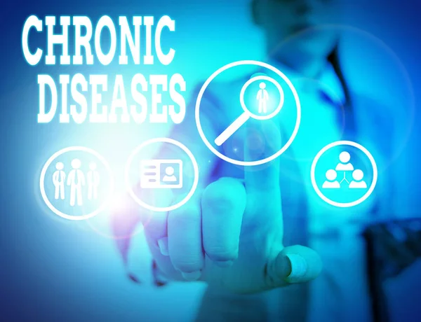 Word writing text Chronic Diseases. Business concept for A disease or condition that lasts for longer time.