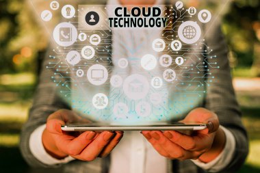Handwriting text Cloud Technology. Concept meaning on deanalysisd availability of computer system resources.