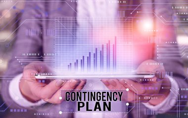 Handwriting text writing Contingency Plan. Concept meaning A plan designed to take account of a possible future event. clipart
