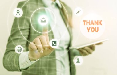 Kelime yazma metni. Teşekkürler. İyi bir şeyi tekrar oynatma ya da memnun edici bir şekilde selamlama konsepti.