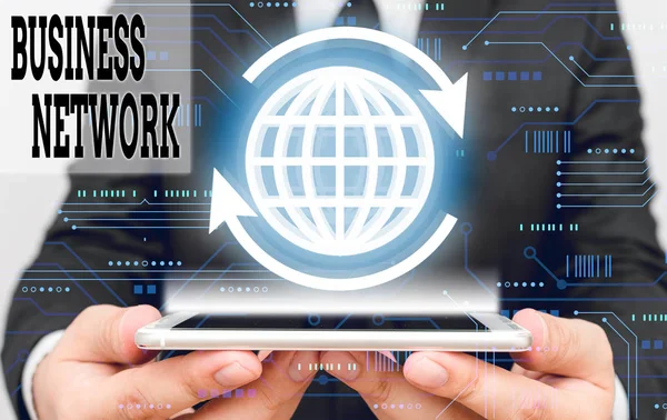 Testo calligrafico Business Network. Concetto che significa cooperazione interaziendale che consente alle aziende di collaborare . — Foto Stock