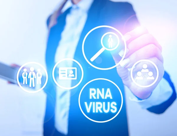 Texte manuscrit Virus Rna. Concept signifiant qu'une information génétique virale est stockée sous forme d'ARN . — Photo
