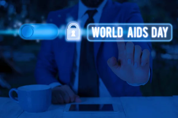 Signo de texto que muestra el Día Mundial del SIDA. Foto conceptual del 1 de diciembre dedicada a la sensibilización sobre el sida . —  Fotos de Stock