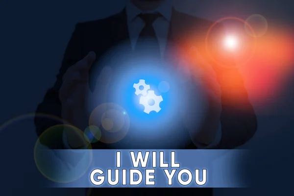 Word writing text I Will Guide You. Business concept for Help showing a route Influence to do or think something. — Stockfoto