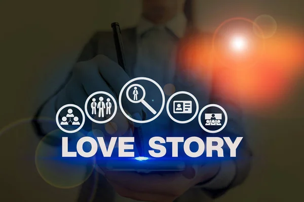 Texto de escritura Love Story. Concepto que significa que es algo como una novela o una película sobre un romance . — Foto de Stock