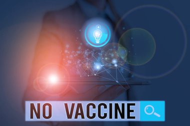 Word writing text No Vaccine. Business concept for not provided of immunity against one or several diseases.