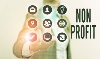 Writing note showing Non Profit. Business photo showcasing type of organization that does not earn profits for its owners.