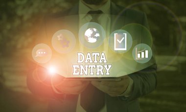Word writing text Data Entry. Business concept for process of inputting data or information into the computer.