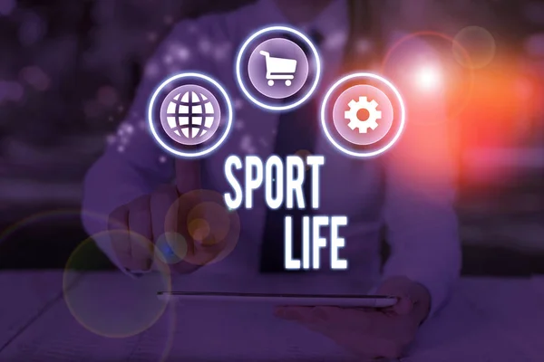 Word writing text Sport Life. Business concept for Fond of sports or other outdoor activities Physically active. — Stockfoto