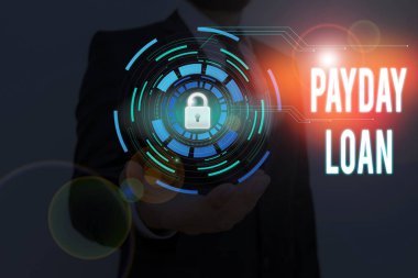 Ödeme Kredisini gösteren bir not yazıyorum. İş fotoğrafı gösterimi. Ödünç verilmiş ya da mobilyalı bir şey iade edilmesi şartıyla..