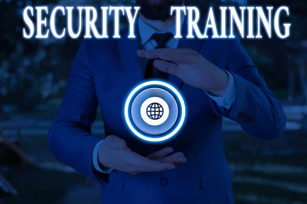 Handwriting text writing Security Training. Concept meaning providing security awareness training for end users. — Stock Photo, Image