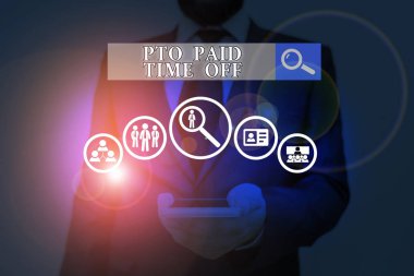 Handwriting text writing Pto Paid Time Off. Concept meaning Employer grants compensation for demonstratingal holidays.