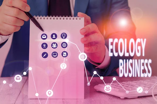 Word scrittura testo Ecologia Business. Concetto di business per l'ecologia globale e la tutela dell'ambiente . — Foto Stock