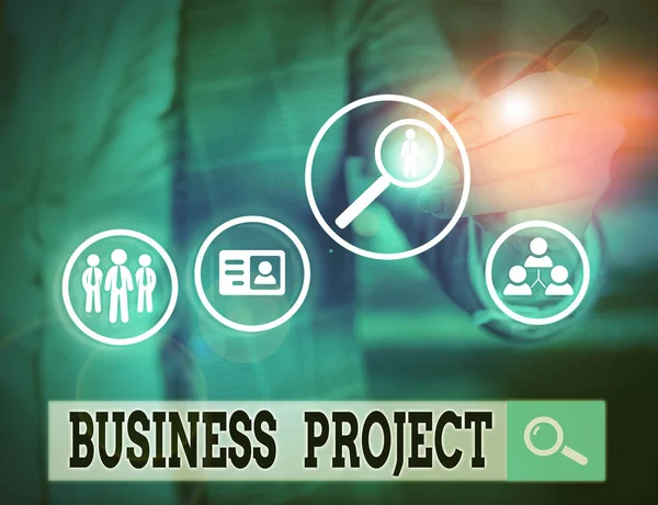 Writing note showing Business Project. Business photo showcasing Planned set of interrelated tasks to be executed over time. — Stock Photo, Image