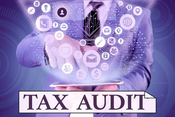 Handwriting text writing Tax Audit. Concept meaning examination or verification of a business or individual tax return. — Stock Photo, Image