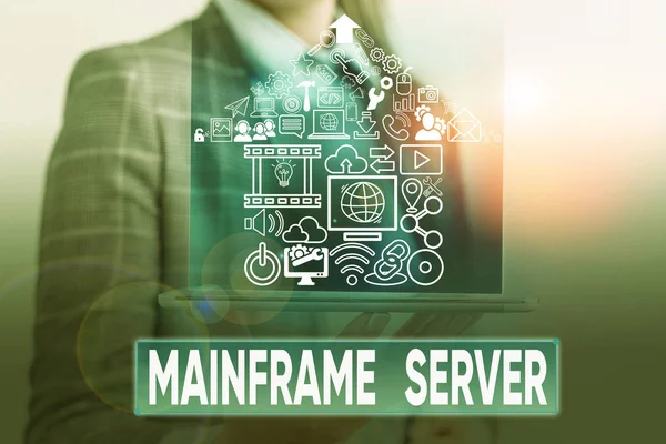 Text sign showing Mainframe Server. Conceptual photo designed for processing large amounts of information.