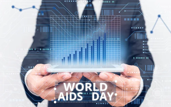 Tekst teken weergegeven: Wereld Aidsdag. Conceptuele foto 1 December gewijd aan een verdere bewustwording van de Aids-. — Stockfoto
