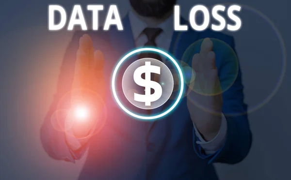 A Data Loss-t ábrázoló levél. Üzleti fotó bemutatása folyamat vagy esemény, ami az adatok sérült és törlődik. — Stock Fotó