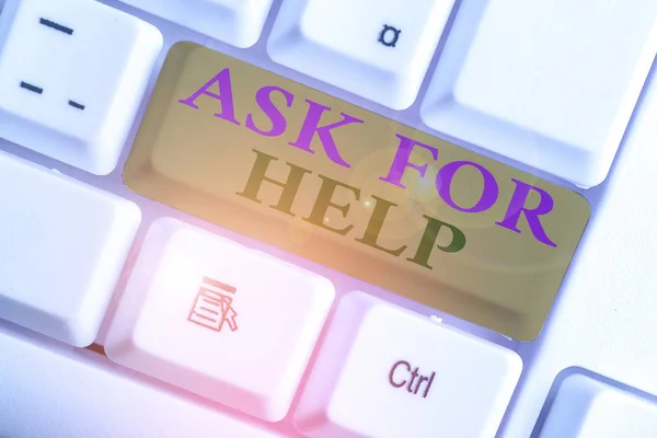 Textová značka zobrazující Požádejte o pomoc. Konceptuální foto Žádost o podporu potřebné pomoci Odborné poradenství. — Stock fotografie