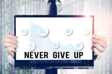 Word hiç Give Up metin yazma. İş kavramı için başarılı kadar denemeye almak rüyalar hedeflerinize izleyin.