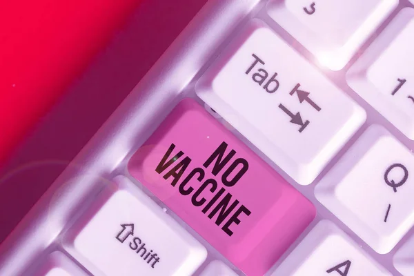 Текст написання слів Без вакцини. Концепція бізнесу не передбачає імунітет проти однієї або декількох хвороб . — стокове фото
