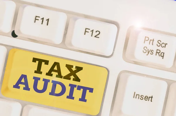 Text sign showing Tax Audit. Conceptual photo examination or verification of a business or individual tax return. — Stock Photo, Image