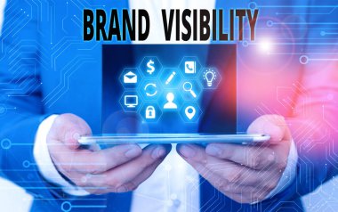 Word writing text Brand Visibility. Business concept for frequency at which showing see your brand in search results.
