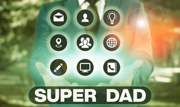 Woordschrijvend sms 'je Super Pap. Business concept voor kinderen idool en super held een inspiratie om naar te kijken. — Stockfoto
